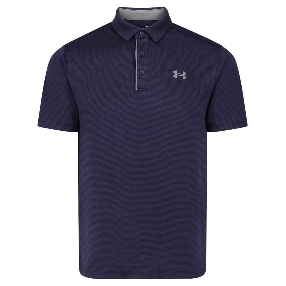 Under Armour Tech Polo Shirt Mens 2XL Loose Fit Navy Blue Golf Performance XXL